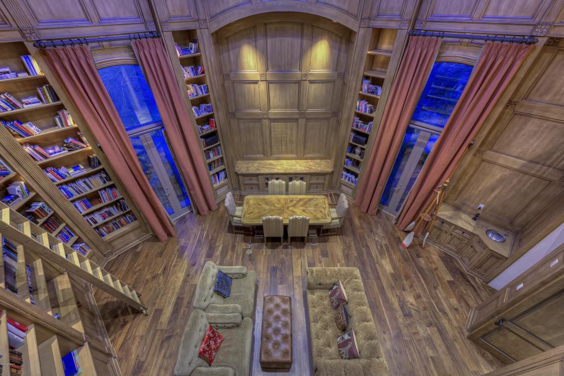 The “Harry Potter library” with a retractable roof that senses rain or other factors and will move back in place if it’s open